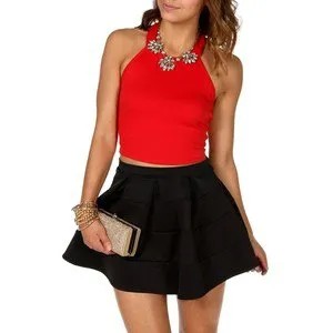 Wear with Black Skater Mini Skirt