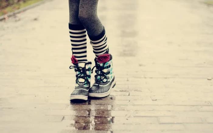 Wear with Grey Leggings & Black and White Striped Mid-Calf Socks