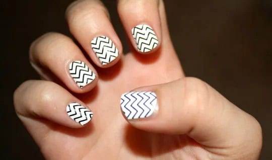 Line Patterned Cute Nail Designs for Short Nails