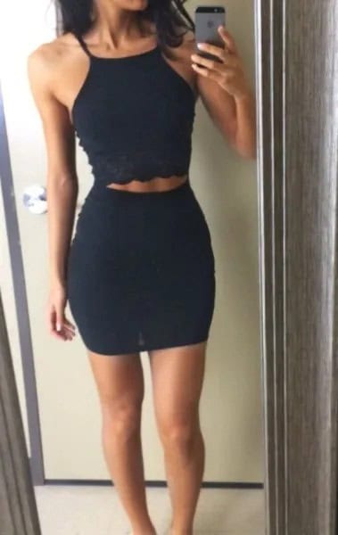 Black Halter Cutout Dress