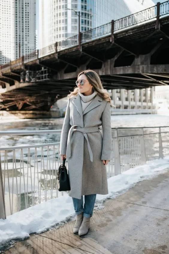 Grey Wrap Coat