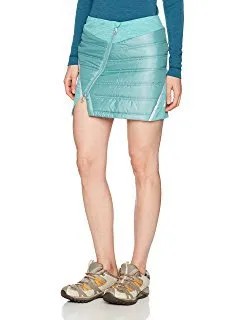 Teal Mini Down Skirt with Slit