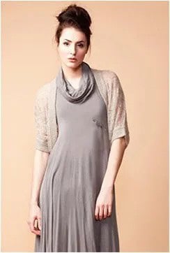 Crepe Bolero Jacket with Grey Cowl Neck Chiffon Maxi Dress