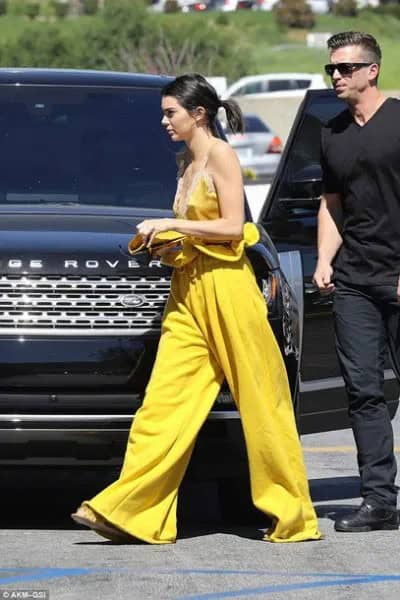 Mustard Yellow Wide Leg Pants with Matching Vest Top