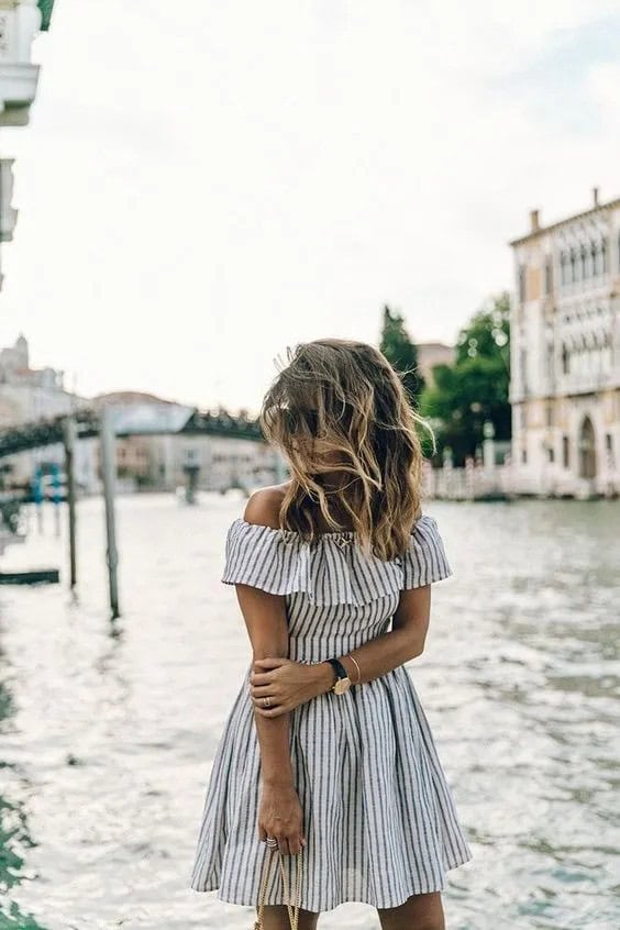 Gingham and Striped Off-the-Shoulder Dresses