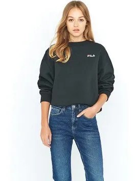 Chunky Sweatshirt with Blue Straight Leg Jeans