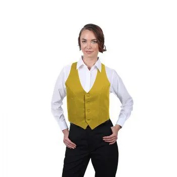 Gold Short Formal Vest with White Button Up Shirt