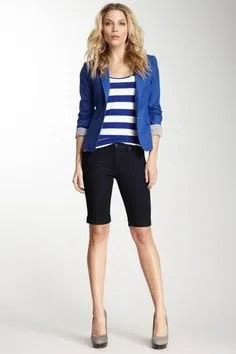 Black Shorts with Royal Blue Blazer