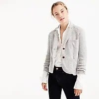 Light Grey Sweater Blazer with White Shirt & Black Skinny Jeans