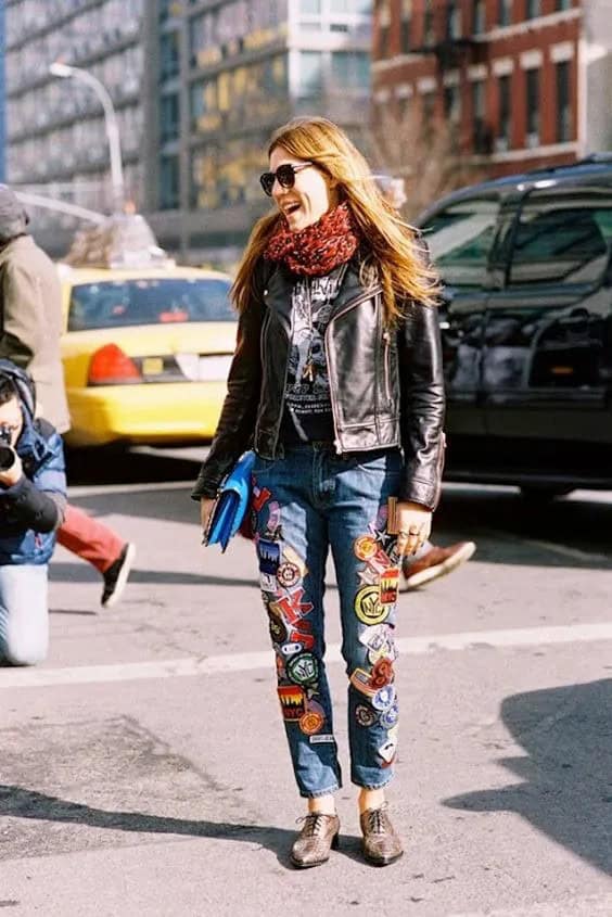 Leather Jacket and Jeans