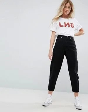 White Graphic Tee with Cropped Jeans & High Top Canvas Sneakers