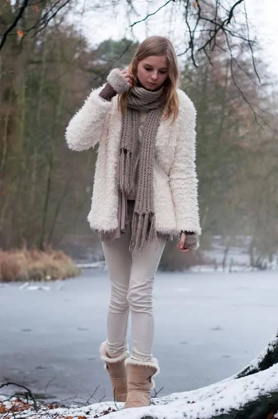 Fur Lined Boots + Teddy Bear Coat