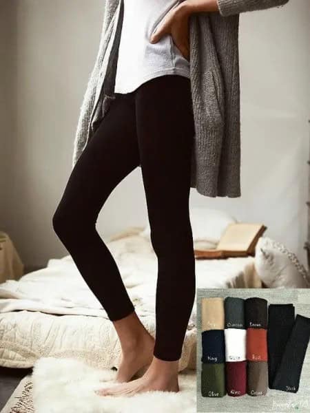 Tweed Oversized Jacket with Black Fleece Leggings