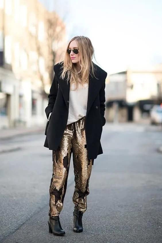 Printed Sequin Leggings