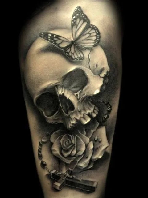 FLOWER SKULL TATTOOS