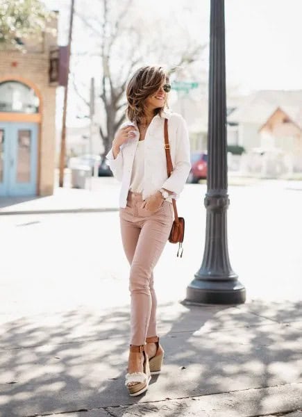 Wear with White Denim Jacket & Nude Platform Heels