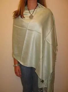 Silver Shawl with White Vest Top & Blue Skinny Jeans