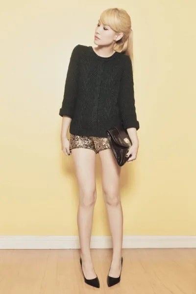 Wear with Black Cable Knit Chunky Sweater