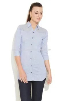 Tunic Light Blue Formal Shirt with Dark Skinny Jeans