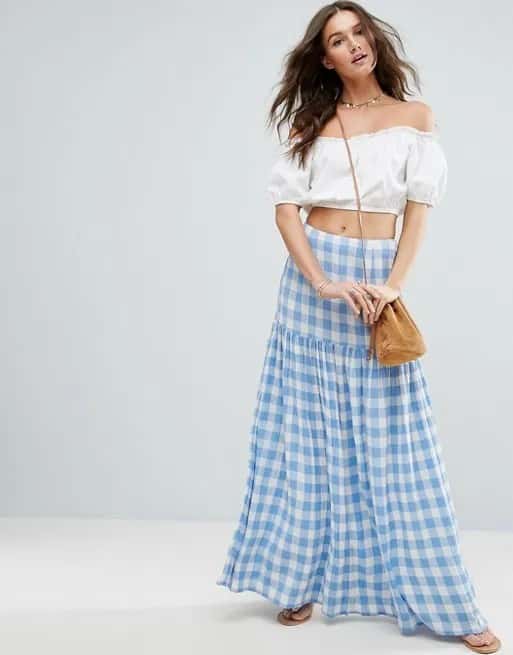 Wear with a Off the Shoulder Cropped Blouse