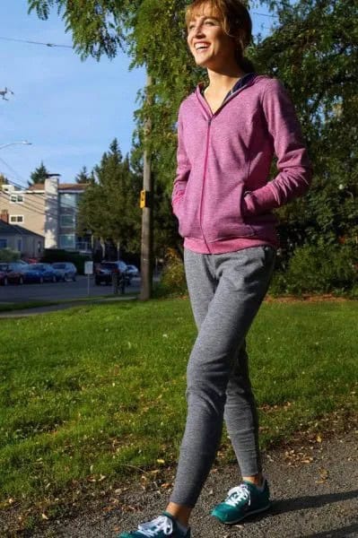 Grey Hoodie with Matching Relaxed Fit Running Pants