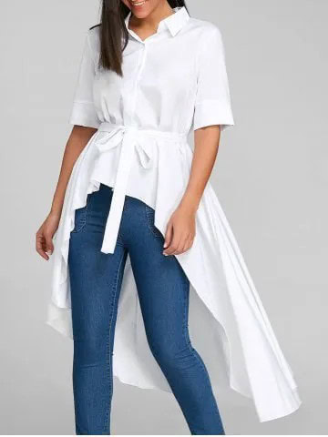 White Collar Shirt with High Waisted Skinny Jeans