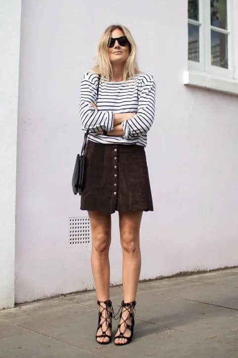 Brown Suede Skirt