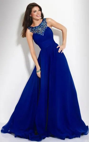 Fit and Flare Dark Royal Blue Floor Length Flowy Dress