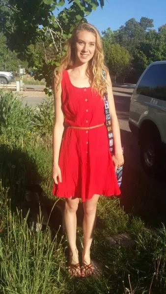 Red Mini Flared Tank Sundress