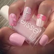 Pink acrylic nails