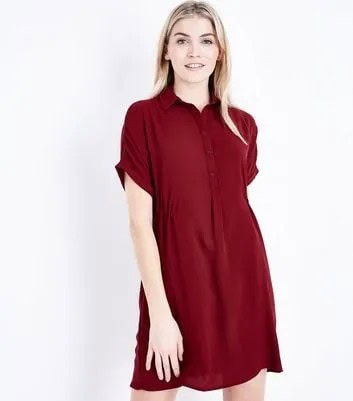 Short Sleeve Mini Shirt Dress