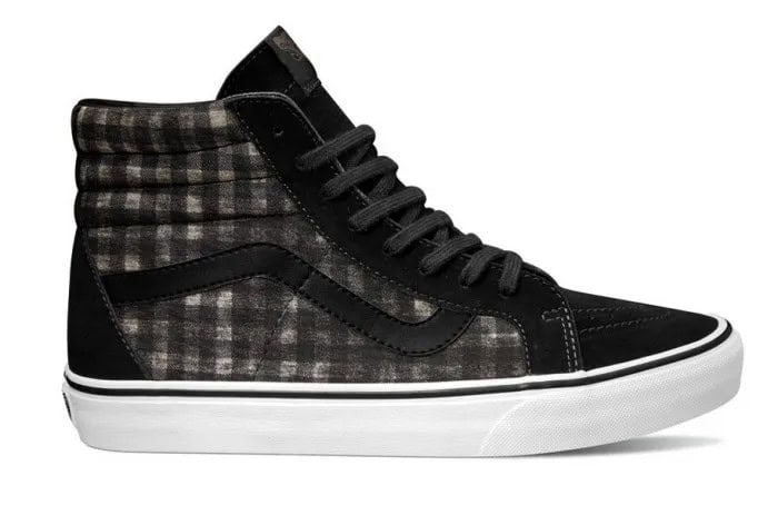 Black, Grey and White High Top Canvas Shoes