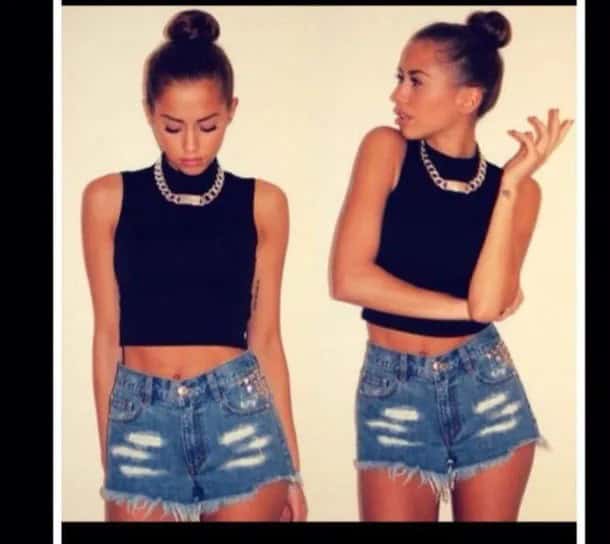 Wear with Black Sleeveless Crop Top & Blue Denim Shorts