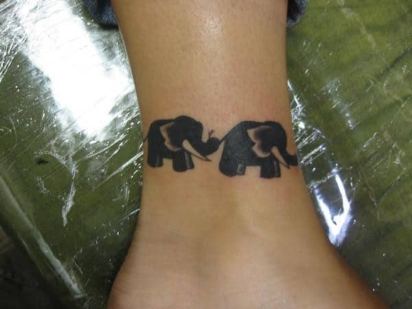 Black Color Small Elephants on Ankle