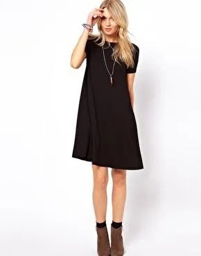 Black Dress with Camel Suede Ankle Boots