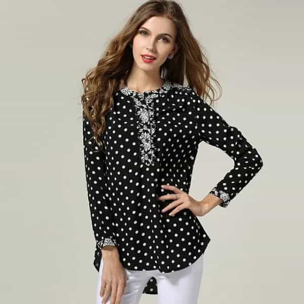 Black and White Polka Dot Shirt