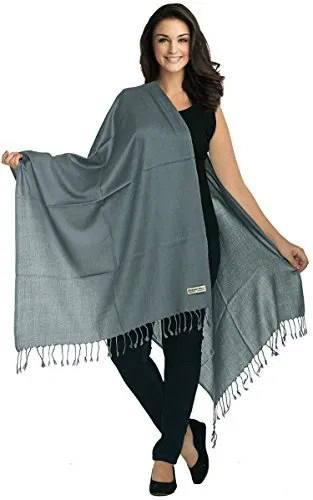 Grey Blanket Scarf with Black Tank Top & Matching Slim Fit Jeans