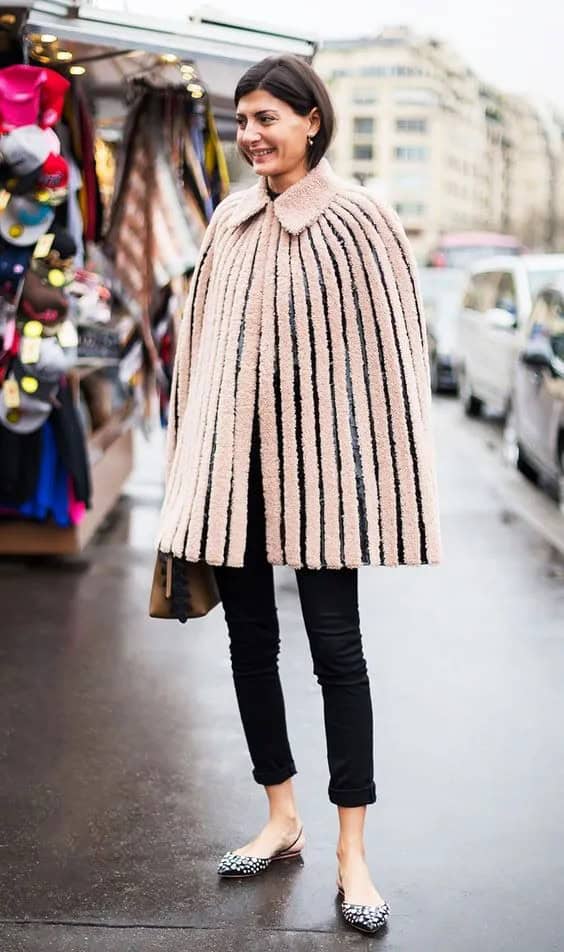 Beige Faux Fur Cape