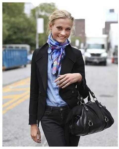 Wear with Blue Shirt & Black Wool Blazer