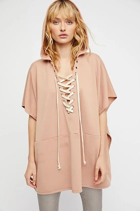 Beige Not-Classic Hooded Poncho