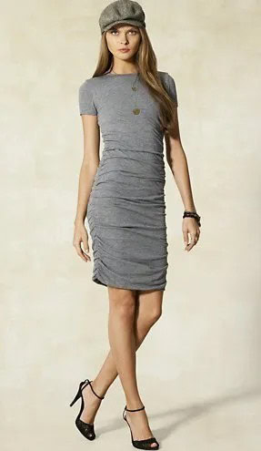 Grey T Shirt Dress with Flat Cap