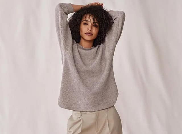 Heather Grey Sweater with Pink Mini Sweatpant Shorts