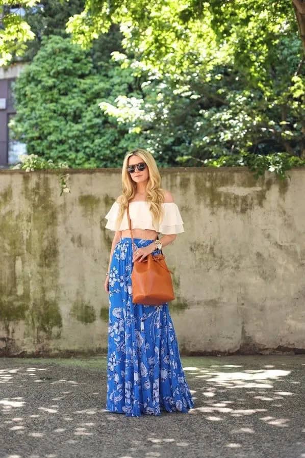 Boho maxi skirt outfits