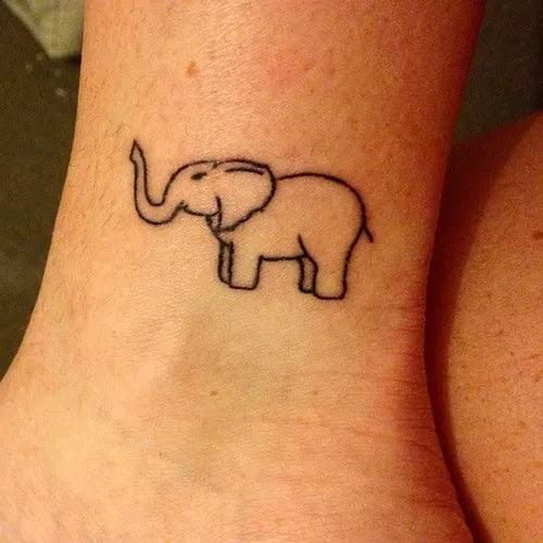 Small Elephant Tattoos on Ankle