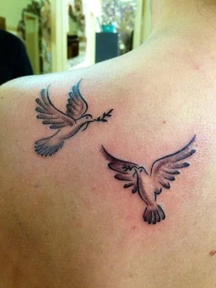 Dove with Olive Branch Tattoo