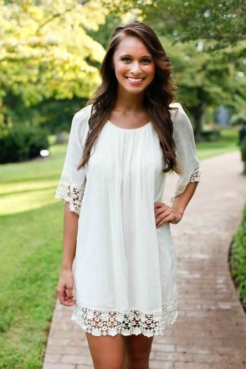 White Boho Babydoll Dress