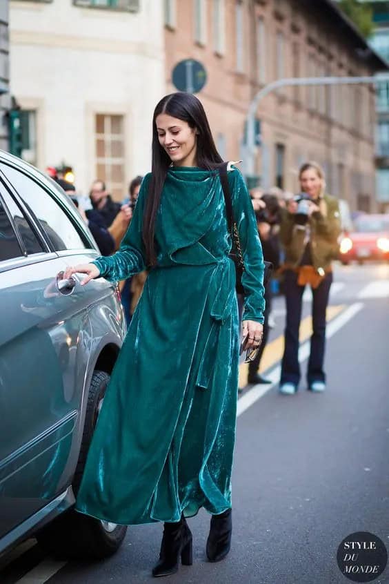 Velvet Emerald Green Dress