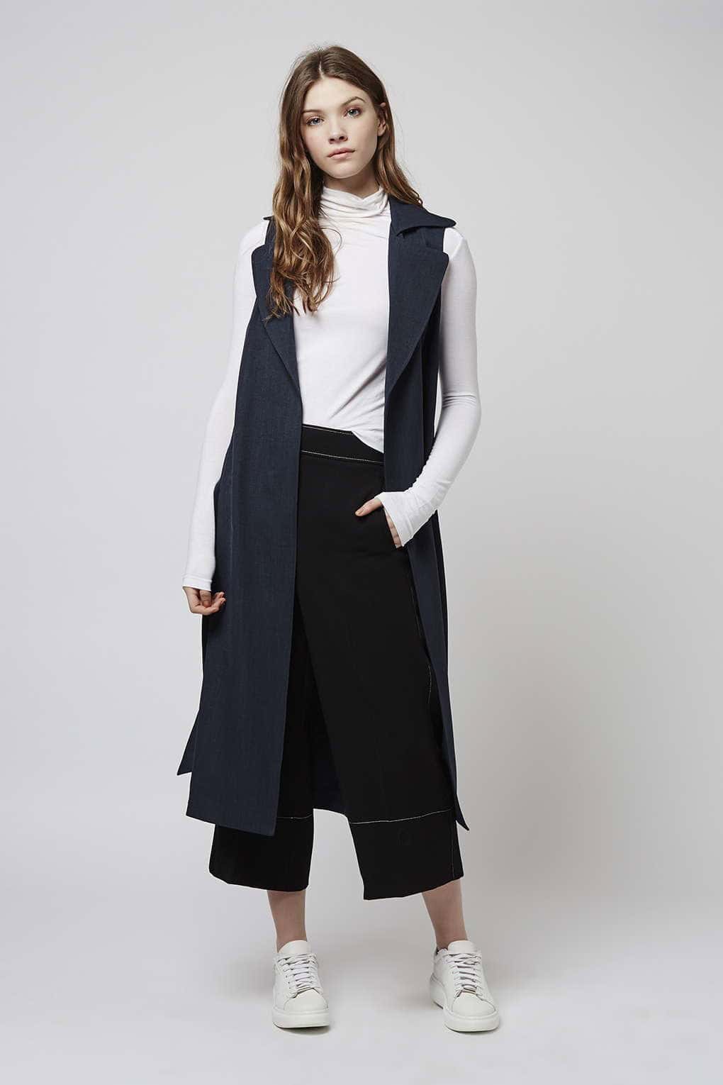 Longline Sleeveless Jacket