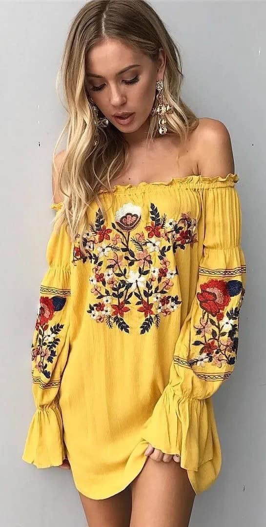 Floral Off-the-Shoulder Dresses