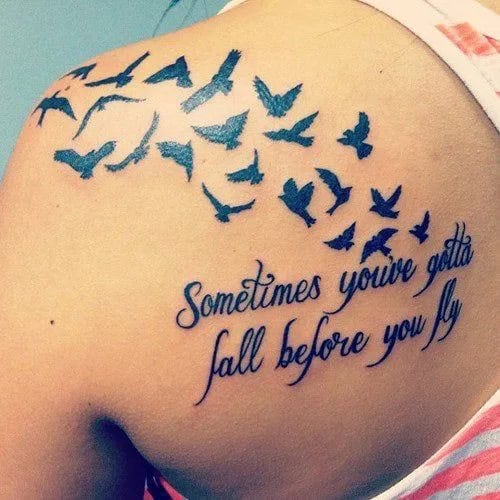 Dove with Quote Tattoo Design